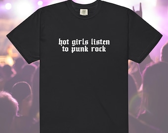 Las chicas atractivas escuchan punk rock - Camiseta unisex de manga corta con colores cómodos