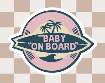 Baby On Surfboard - Sticker