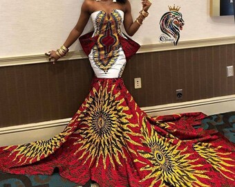 African Prom Dress African Wedding Dress Ankara Wedding Etsy