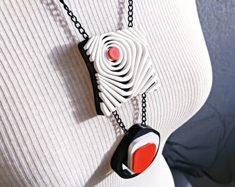 Statement Geometric Unique Necklace Contemporary Long Chain Necklace Modern Pendant Necklace Abstract Boho Pendant