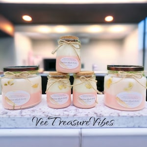 Luscious Blush Peony Spring Soy Scented Candles, Peony Scented Candle, Hostess Gift, Housewarming Present, Floral Candles, Clean Burn Candle