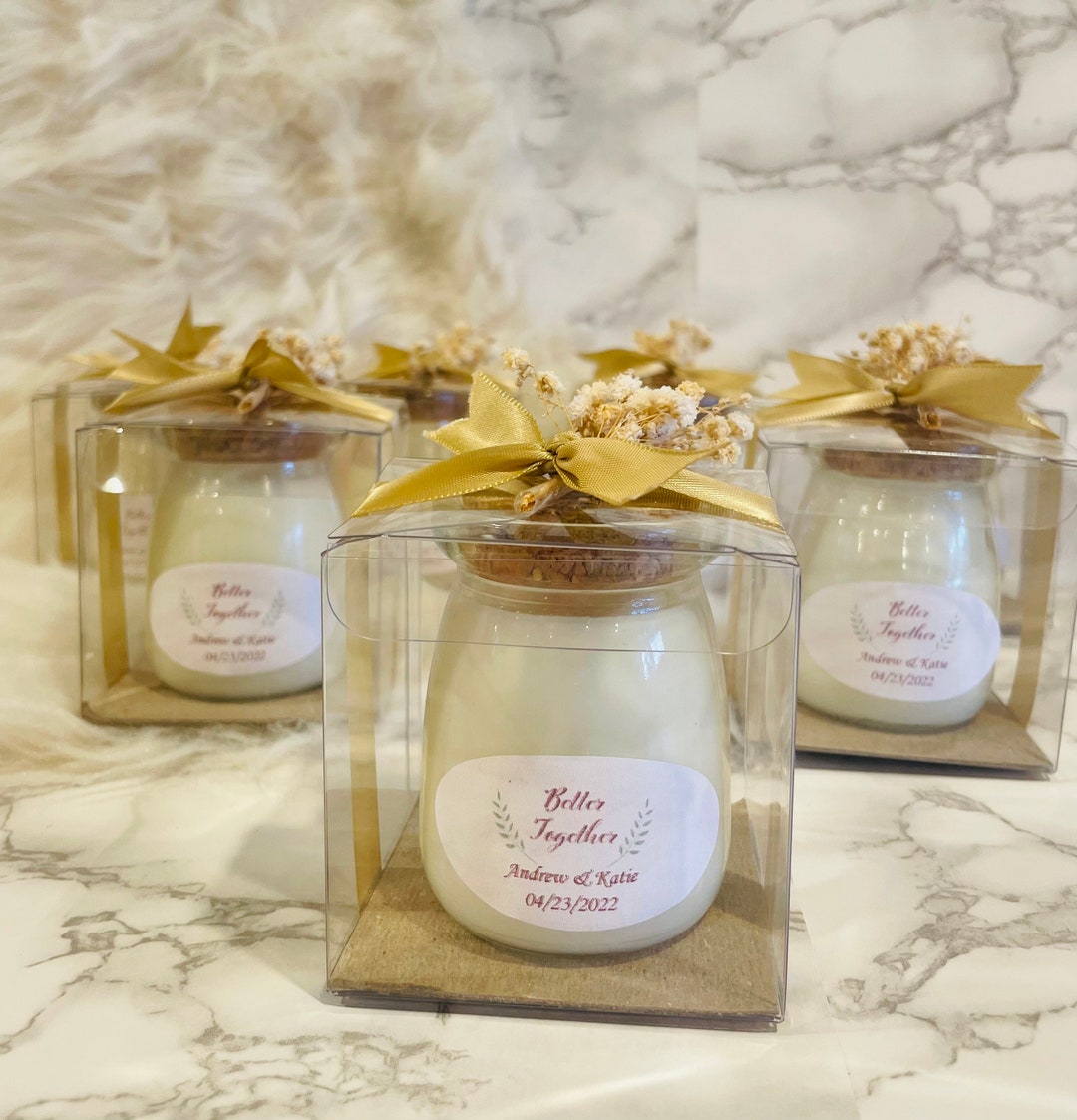 Personalized Candle Wedding Favors for Guest, Luxury Gift, Bridal ...
