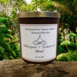 Masculine Candle, Mahogany And Teakwood Blend, Scented Soy Candles, Candles, Luxury Candle,