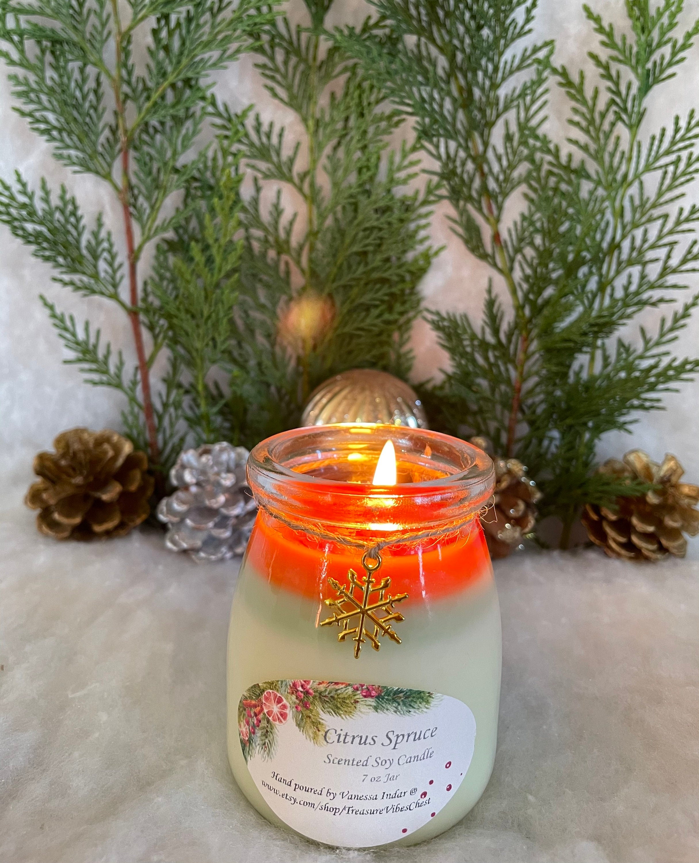Citrus Spruce Christmas Candle Scented Soy Candle Pine And Etsy Nederland