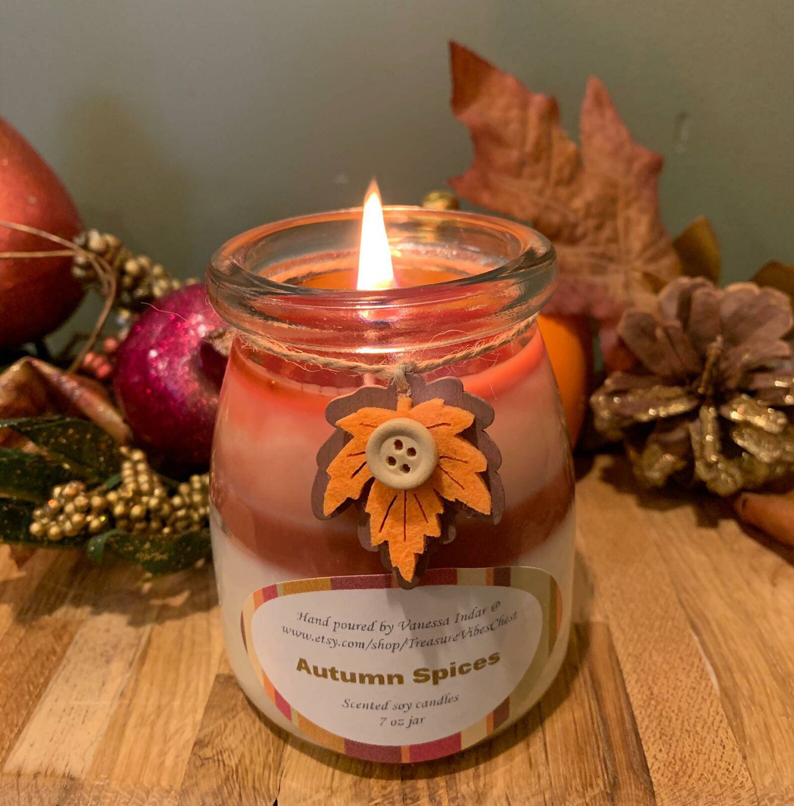 7 oz Autumn Spices Fall Scented Soy Candle Etsy