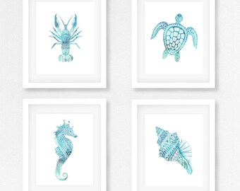 Marine Life Art | Etsy