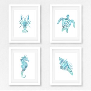 Printable Art Instant Download Aqua Sea Life Marine Life Ocean Life - Etsy