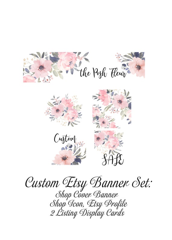 Custom Etsy Shop Banner Set Posh Fleur Etsy
