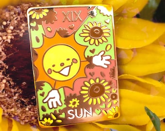 Sun Tarot Card Buddy 1.75” Hard Enamel Pin