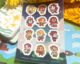 Stardew Valley Bachelors and Bachelorette Sticker Sheet