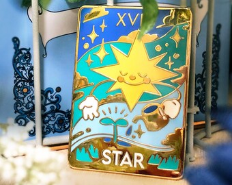 Star Tarot Card Buddy 1.75” Hard Enamel Pin