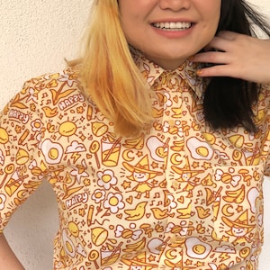 Yellow Happy Witch Button Up Collared Shirt image 2