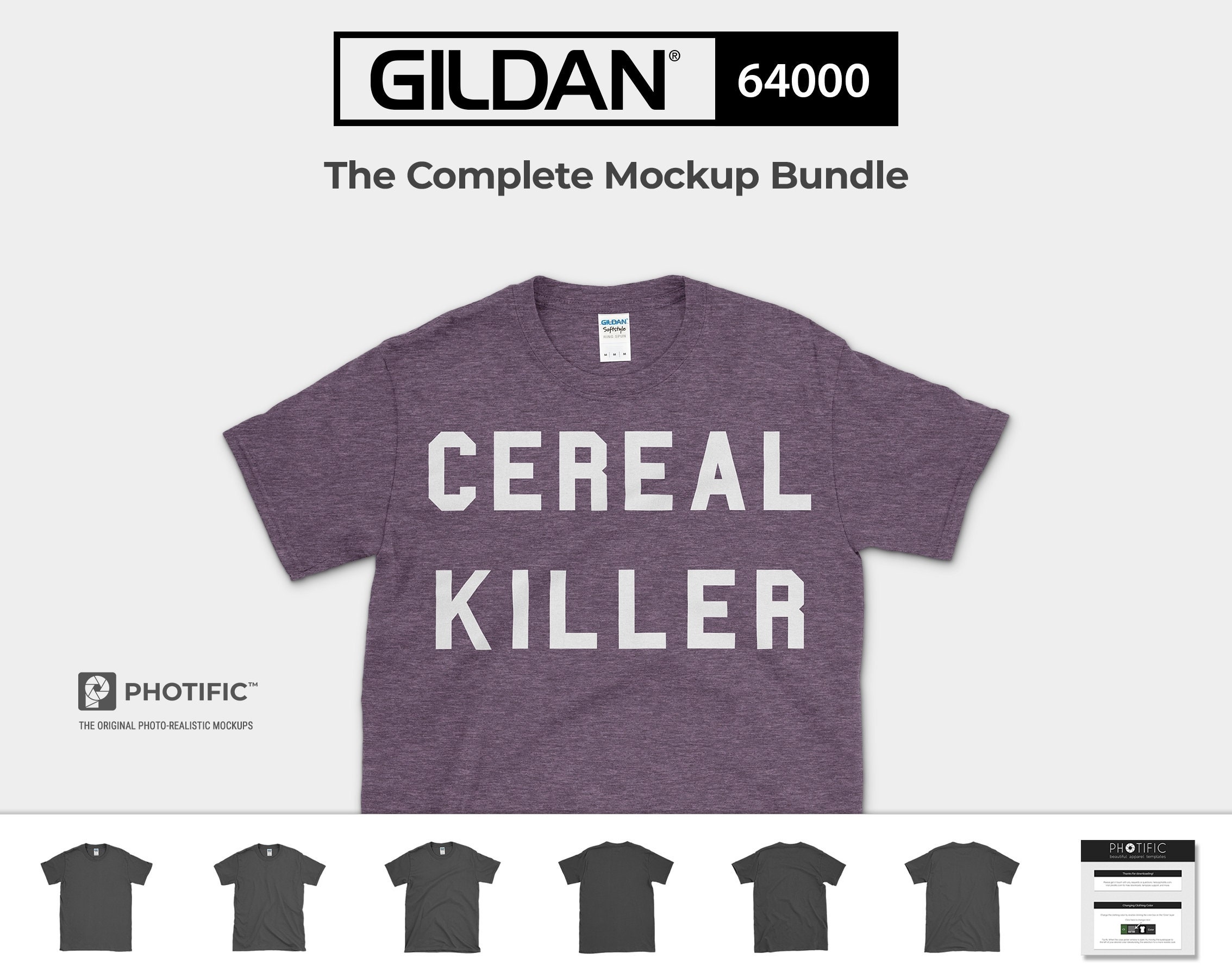 Download Gildan 64000 Mockups The Complete Bundle Softstyle Adult T Shirt