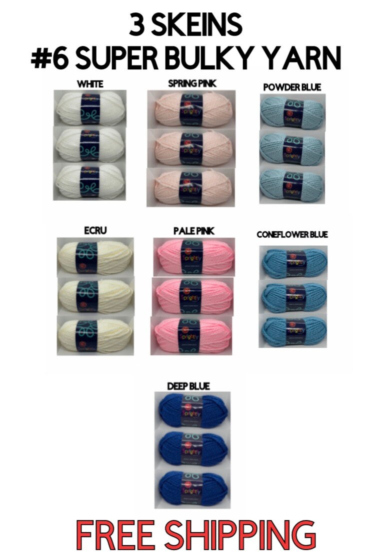 YARN 3 Pk SUPER BULKY 6 Yarn Choice of 7 Great Baby Colors | Etsy