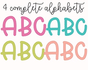 Faux Applique Digital Alphabet, Sublimation Fonts, Sublimation Clipart, Digital Design, Sublimation PNG, Printable Design, Instant Download