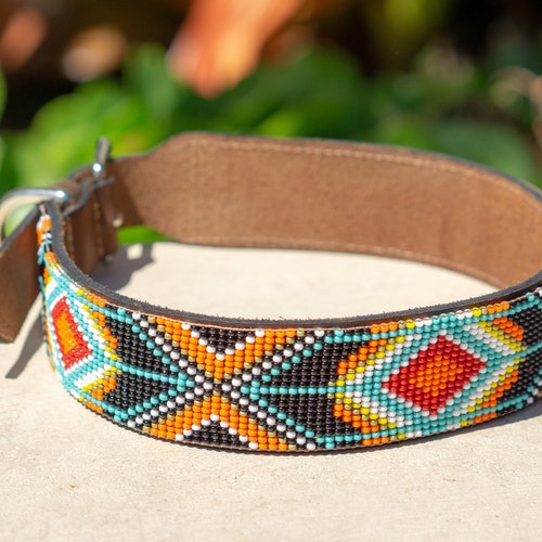 Handmade Beaded Dog Collar Etsy