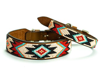27-28 tiny beads beaded dog collar Show collar Custom collar Choose your color Slip choker collar with clasp for pets