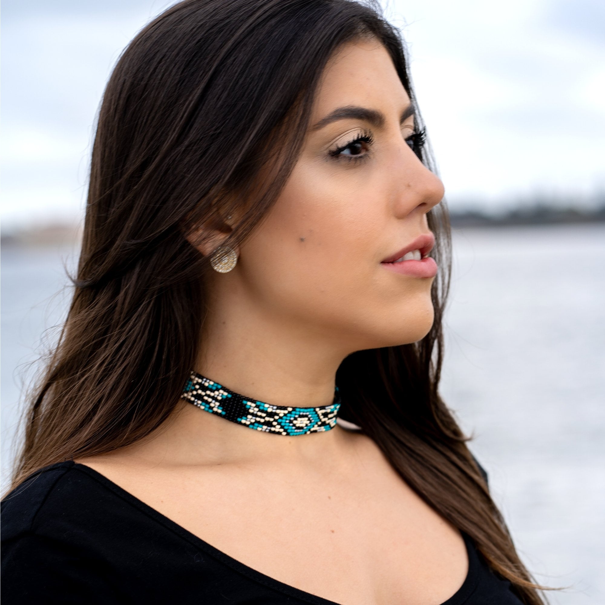 Handmade Beaded Choker Necklace: Brazilian Bohemian Glass Bead - Etsy