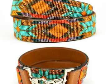 Beaded Leather Purse Strap: Western Crossbody Bag Strap