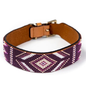 Handgefertigtes Leder Perlen Hundehalsband