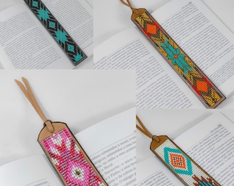 Beaded Leather Tassel Bookmark - Gift for her - Teacher Gift - Book Lover - Birthday Gift - Wedding Gift