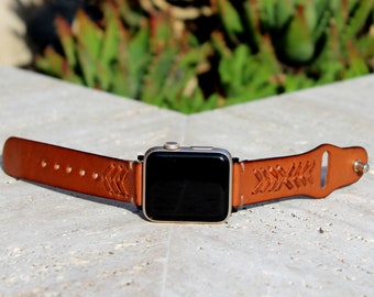 Correa de cuero para Apple Watch hecha a mano: diseño trenzado estilo  occidental