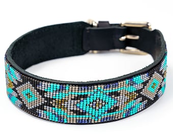 dog collar, leather dog collar, beaded dog collar, dog collar for girl, designer dog collar, bead dog collar, big dog, small dog, pitbull