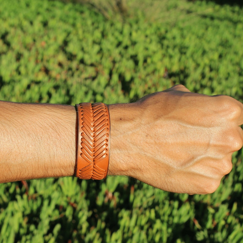 leather bracelet, Bohemian bracelet, braided bracelet, men's bracelet, native bracelet, warrior, western, navajo, aztec bracelet, image 1