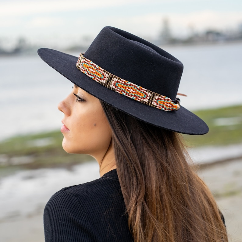 Beaded Hatband Leather Hatband Hatband for Cowboy Hat Etsy