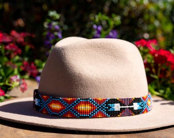 Leather Cowboy Hat Band: Beaded Western Hatband Ipanema