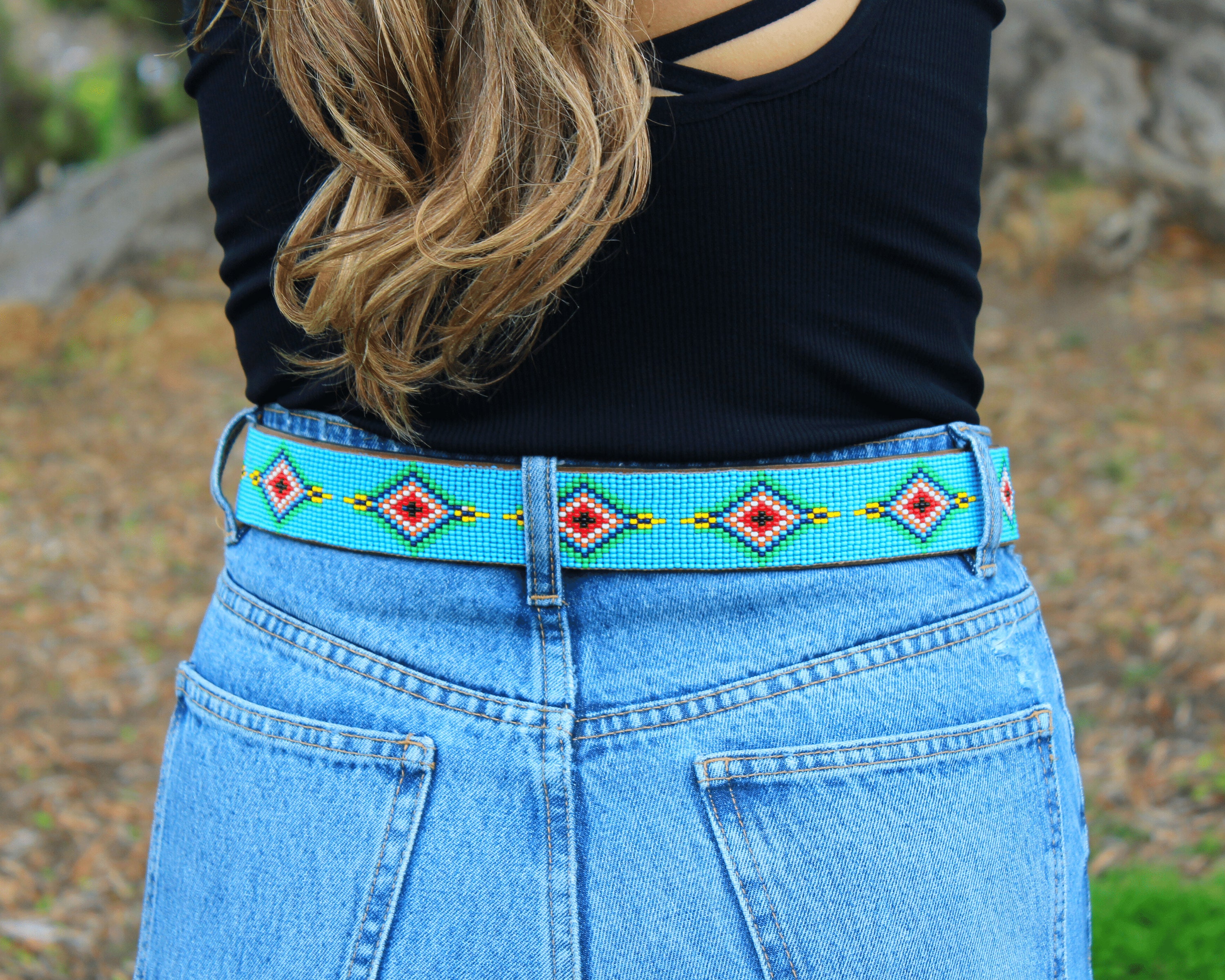 Super cute belt from Brazil Leather Beaded Belts – Riders Boutique main image 4