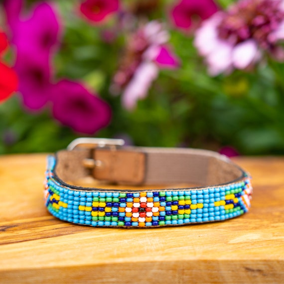 Cat Collar Leather Cat Collar Beaded Cat Collar Breakaway Etsy