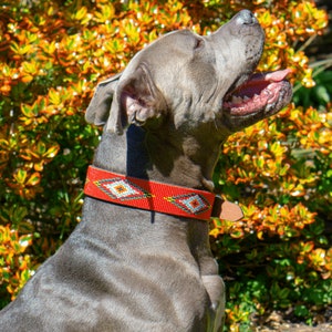 Red dog collar with Brazilian glass beads image 6