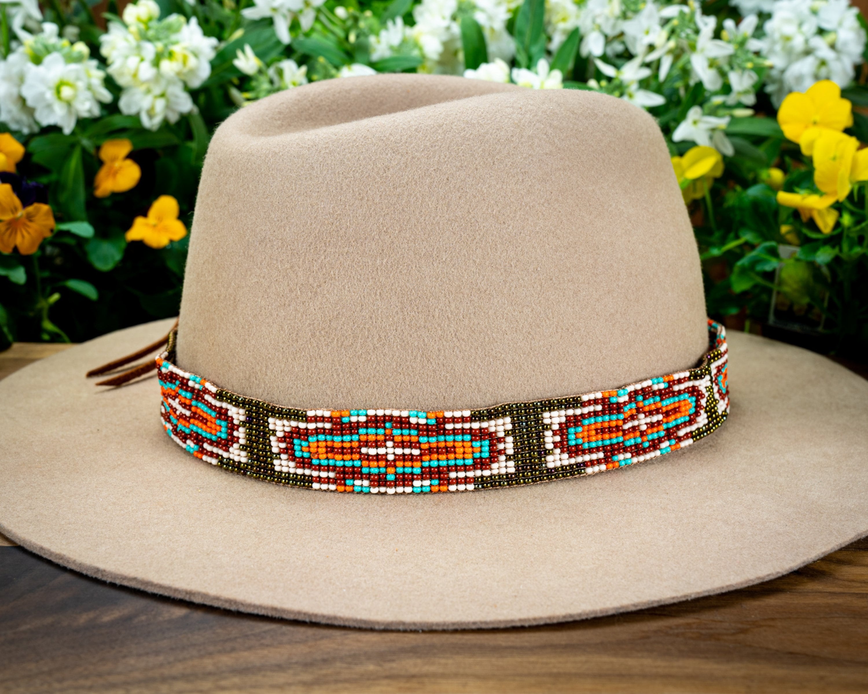 Beaded Hatband Leather Hatband Hatband for Cowboy Hat Etsy