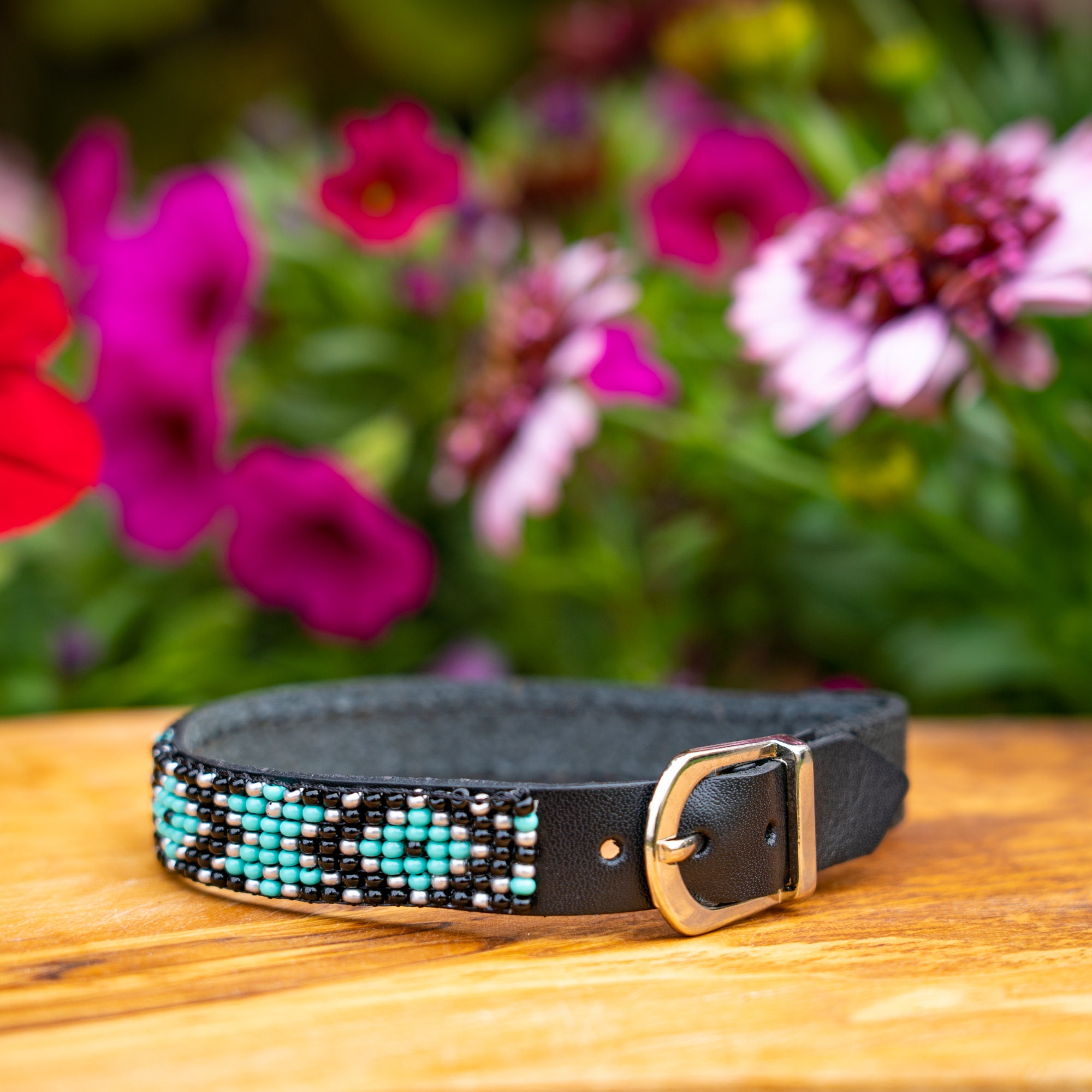 Cat Collar Leather Cat Collar Beaded Cat Collar Breakaway Etsy