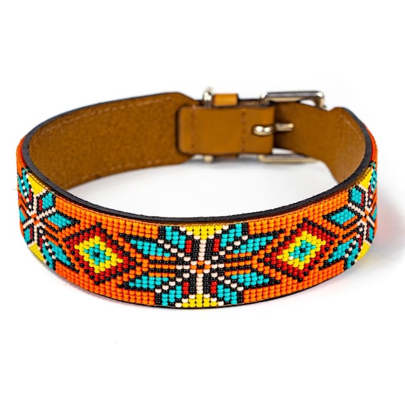 Dog Collar Leather Dog Collar Beaded Dog Collar Brazilian Etsy