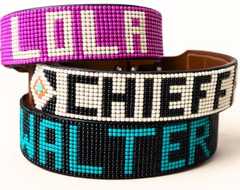 Beaded Personalized dog collar