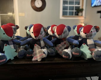 Handmade Memory Bear – Keepsake Patchwork Bear, Personalized Gift