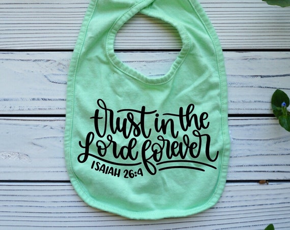 Trust in the Lord Forever, gender neutral baby clothes, christian baby shower gifts, Baby