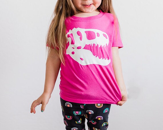 Dinosaur Skull Glow-in-the-dark Toddler Tee, Glow-in-the-dark Dinosaur shirt
