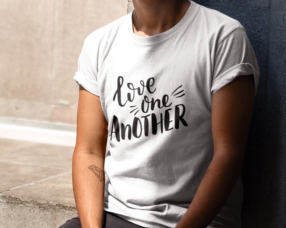 Love One Another, hipster Christian shirt, funny t shirt, ladies cut, unisex shirt, casual Christian top, Christian gift,
