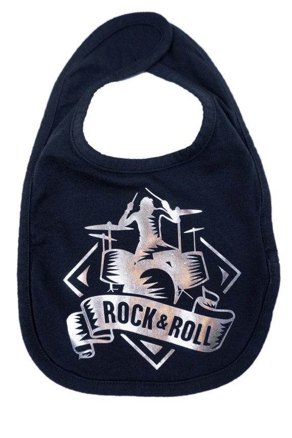 Rock and Roll Baby bib gift, funny music band baby shower gift, Musician baby gift, Baby