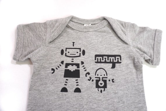 Robot Baby Bodysuit, STEM theme baby clothes, STEM baby shower gift, Baby