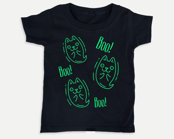 Ghost Kitties Halloween Glow-in-the-dark shirt, Halloween Gender Neutral kids clothes