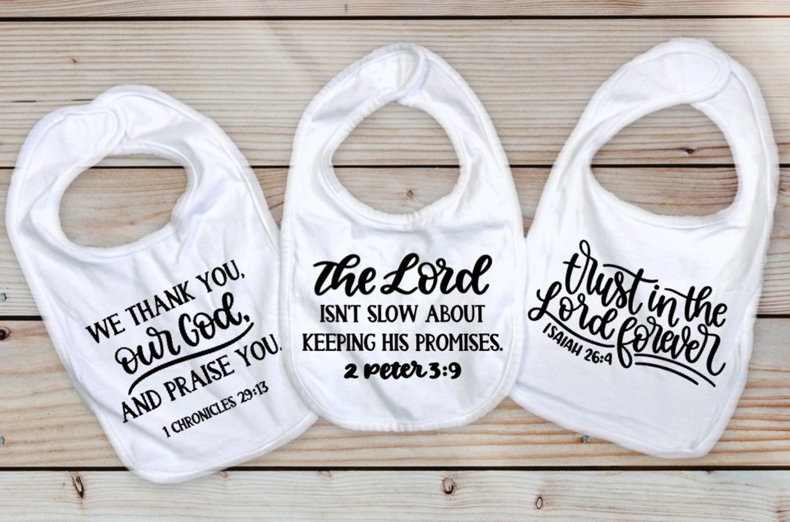Christian Bible Verse baby bib Set of 3 bibs gender neutral Etsy