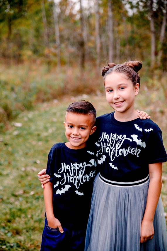 Happy Halloween Glow in the Dark T-shirt, Matching Family Halloween Shirts, Kid Sizes