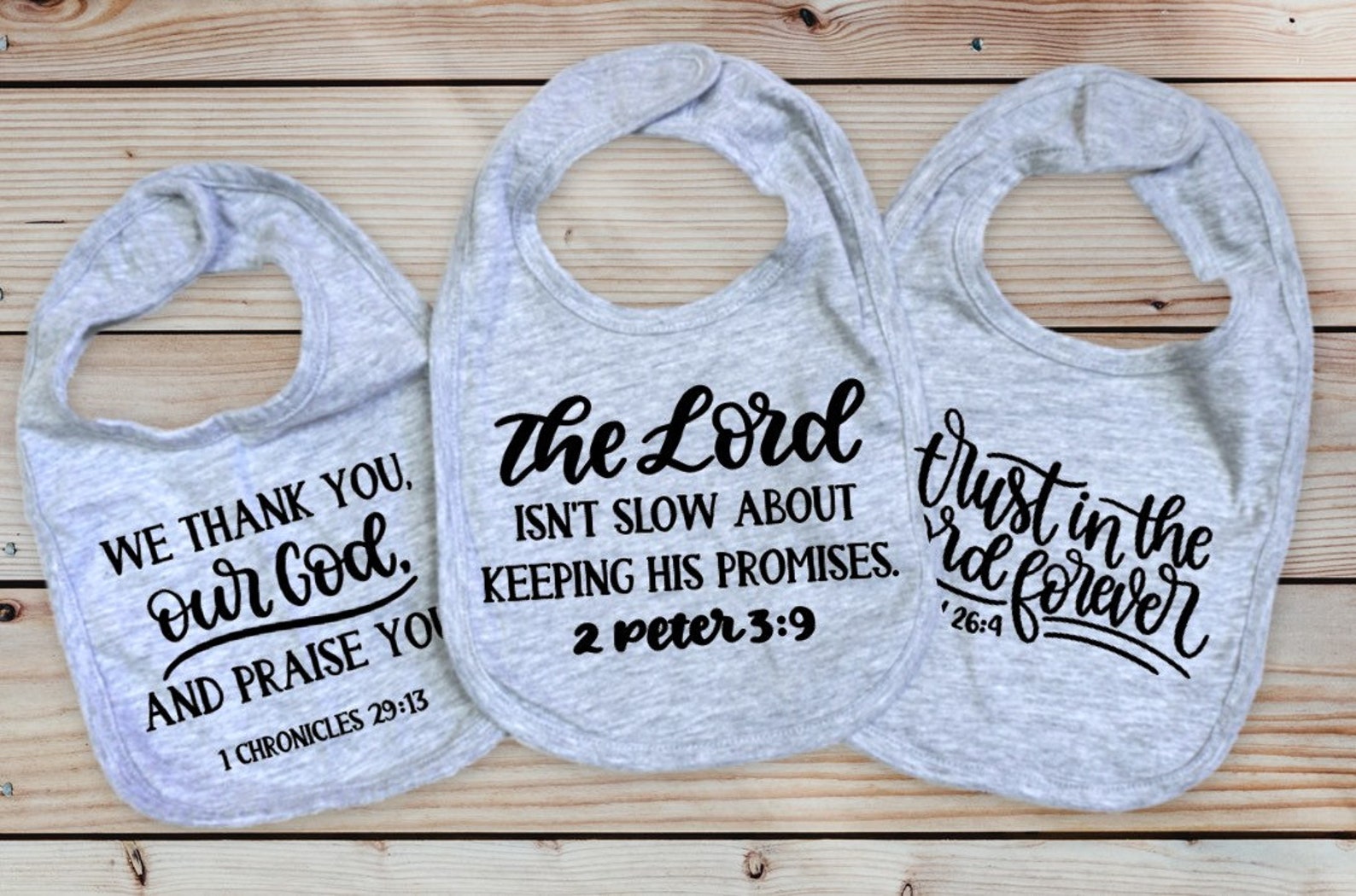 Christian Bible Verse baby bib Set of 3 bibs gender neutral Etsy