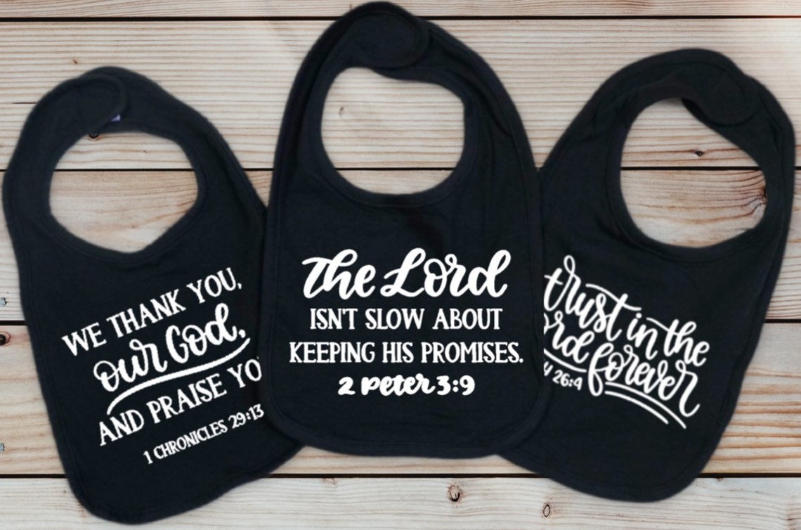 Christian Bible Verse baby bib Set of 3 bibs gender neutral Etsy