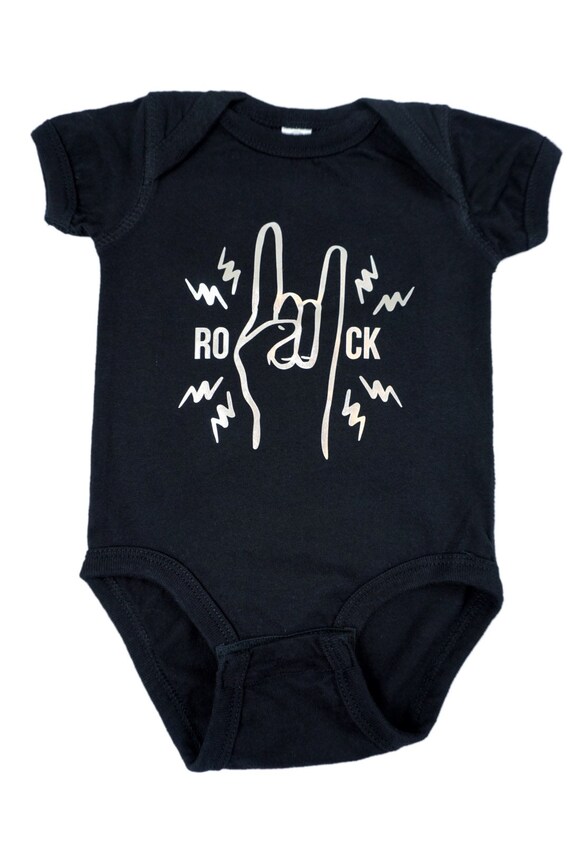 Rock n Roll baby bodysuit, Funny rock band baby shower gift