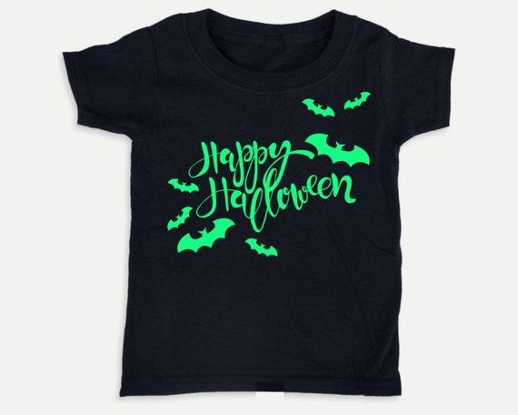 Happy Halloween Glow In the Dark Toddler or Youth Shirt, Matching Halloween Family Shirts